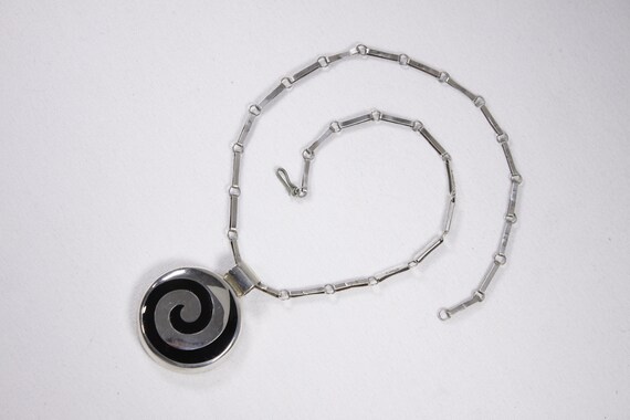 Vintage 1960s chunky spiral necklace, Mexico Ster… - image 2
