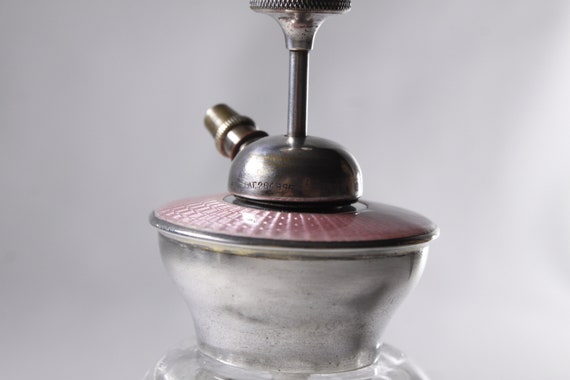 Art Deco Pink guilloche perfume atomizer spray bo… - image 5