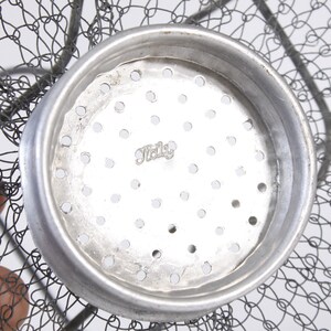 1940s Italian wire egg basket, collapsible strainer egg gathering basket image 7