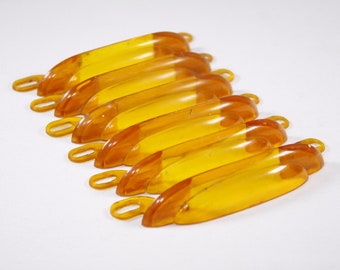 Orange Lucite Art Deco drawer pull inserts set of 2, drawer handle parts, sunburst bakelite hardware home improvement