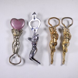 CHOOSE Nude girl / Naked Woman / Sexy pinup metal Bottle Opener, Vintage Erotik adult bar wares, female forms Cap Bottle Opener image 2