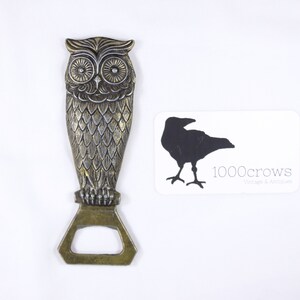 Vintage Owl bottle opener made in Italy, cast metal barware image 5