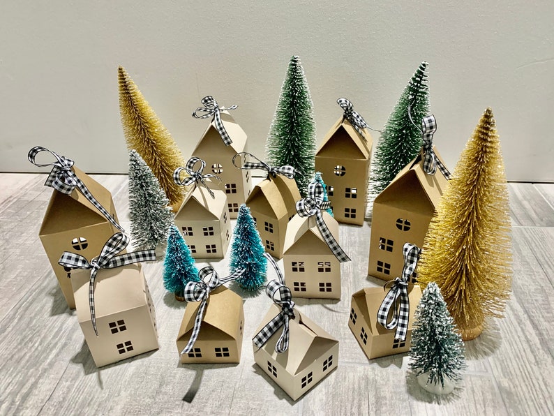 DIY Advent Calendar Christmas Village Kit, 12 days of Christmas Diy kit, Gingerbread house kit DIY, Make Your Own Holiday village 