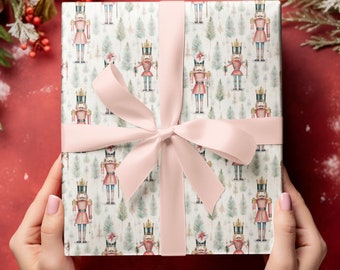 Pink Nutcracker Christmas Gift Wrapping Paper