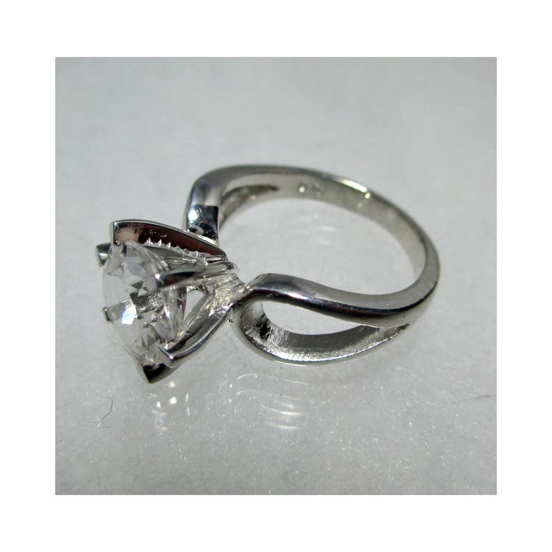9 mm Faceted Round Herkimer Diamond Ring (ANY SIZE) - Sterling Silver - ADM450 