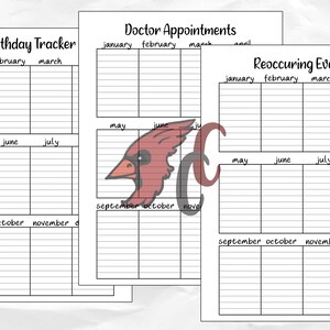Reoccurring Events Tracker Pack - Printable