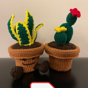 Snake Plant and Cactus Stash Jar Crochet Patterns BUNDLE