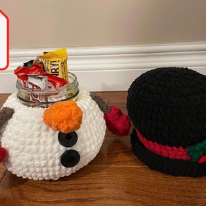 Christmas Snowman Stash Jar Pattern