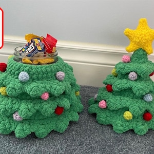 Patrón de tarro de alijo de árbol de Navidad