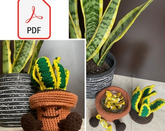 Snake Plant Stash Jar Crochet Pattern