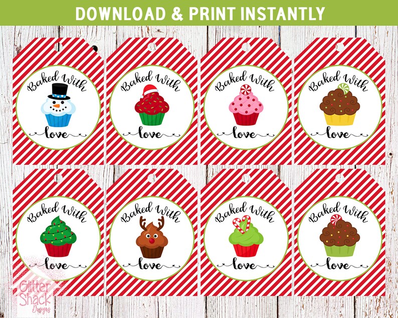 printable baked with love gift tags christmas birthday