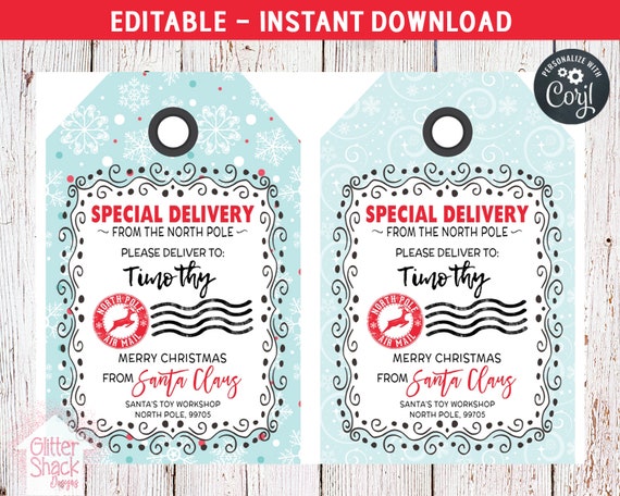Printable Holiday Gift Tags EDITABLE From Santa Gift Tags