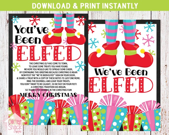 You Ve Been Elfed Sign Elf Printable We Ve Been Etsy