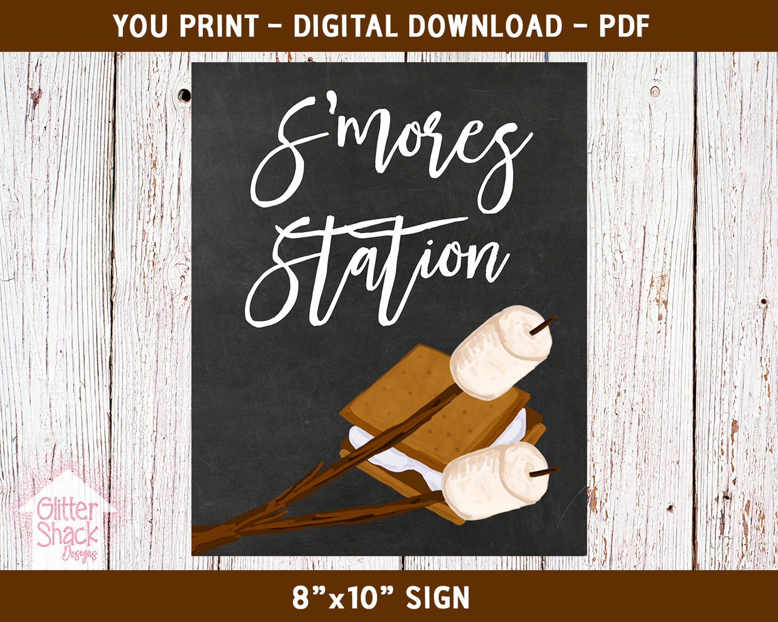 S'mores Station Sign Printable S'mores Party Sign | Etsy