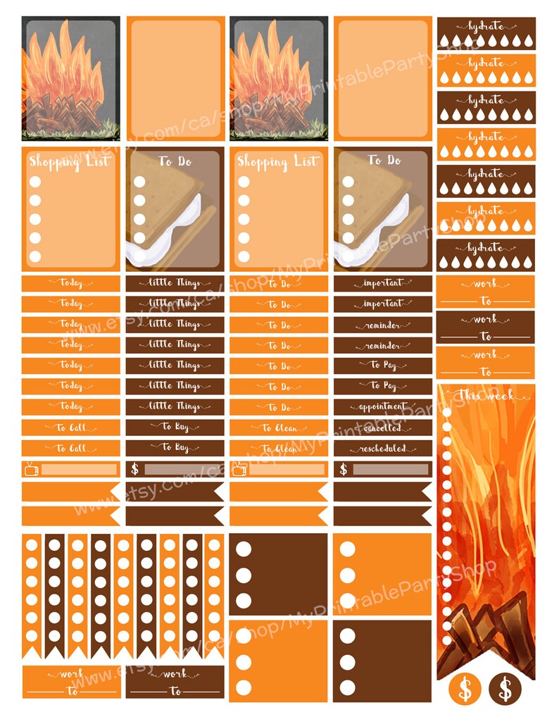 PRINTABLE Fall Planner Stickers Autumn Planner Stickers Etsy