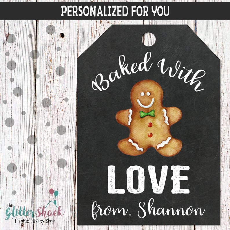printable baked with love gift tags gingerbread cookies