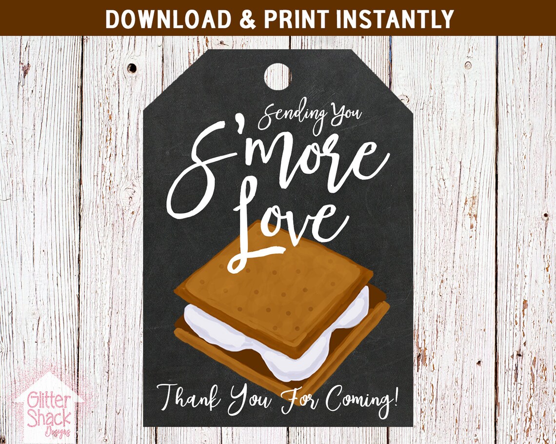 Smore Favor Tags PRINTABLE Smores Favors Tags Sending You | Etsy Canada