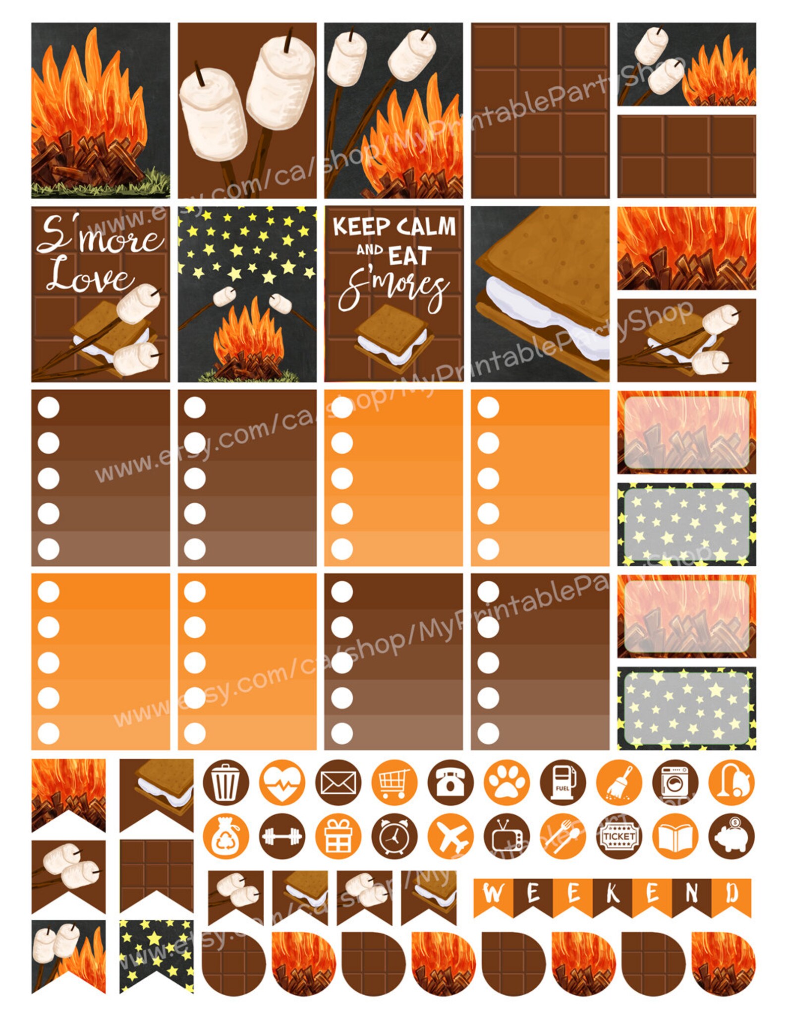 PRINTABLE Fall Planner Stickers Autumn Planner Stickers Etsy
