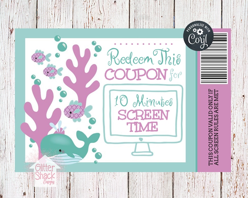 printable reward coupons kids reward coupons printable etsy