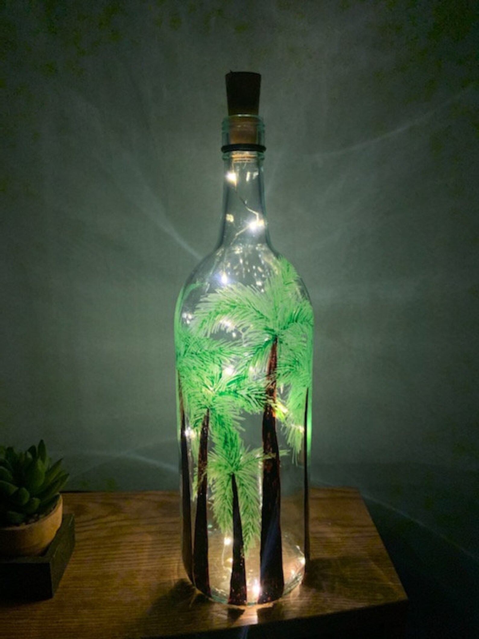 Palm Tree Wine Bottle Etsy