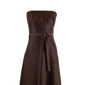 Ann Taylor Brown 100% Silk Women's Strapless Formal Flare Dress Size 2P -  Etsy