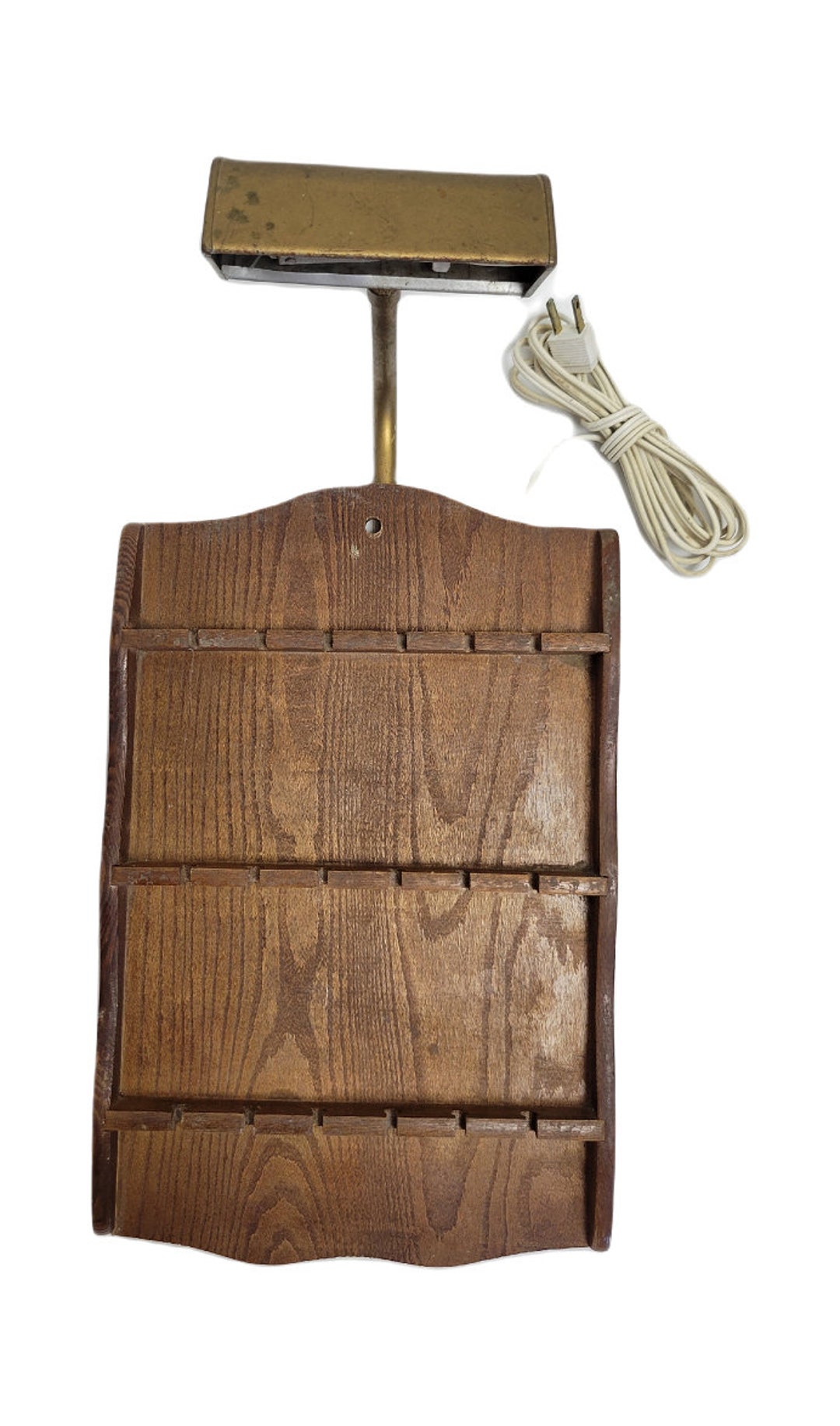 Vintage Wooden Rack Holder for Souvenir Spoons 18 Slots With Attached ...