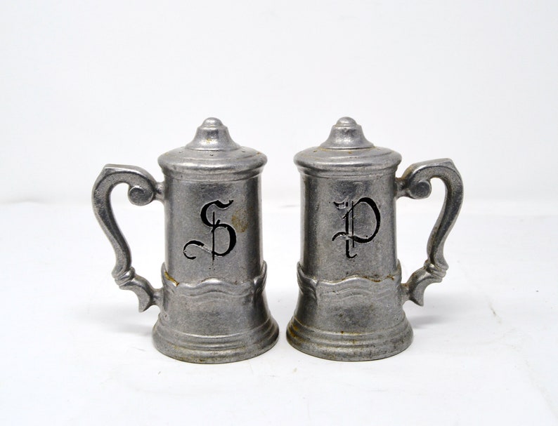 Vintage Set of Salt & Pepper Pewter Shakers 1978 COUNTRY WARE Marked