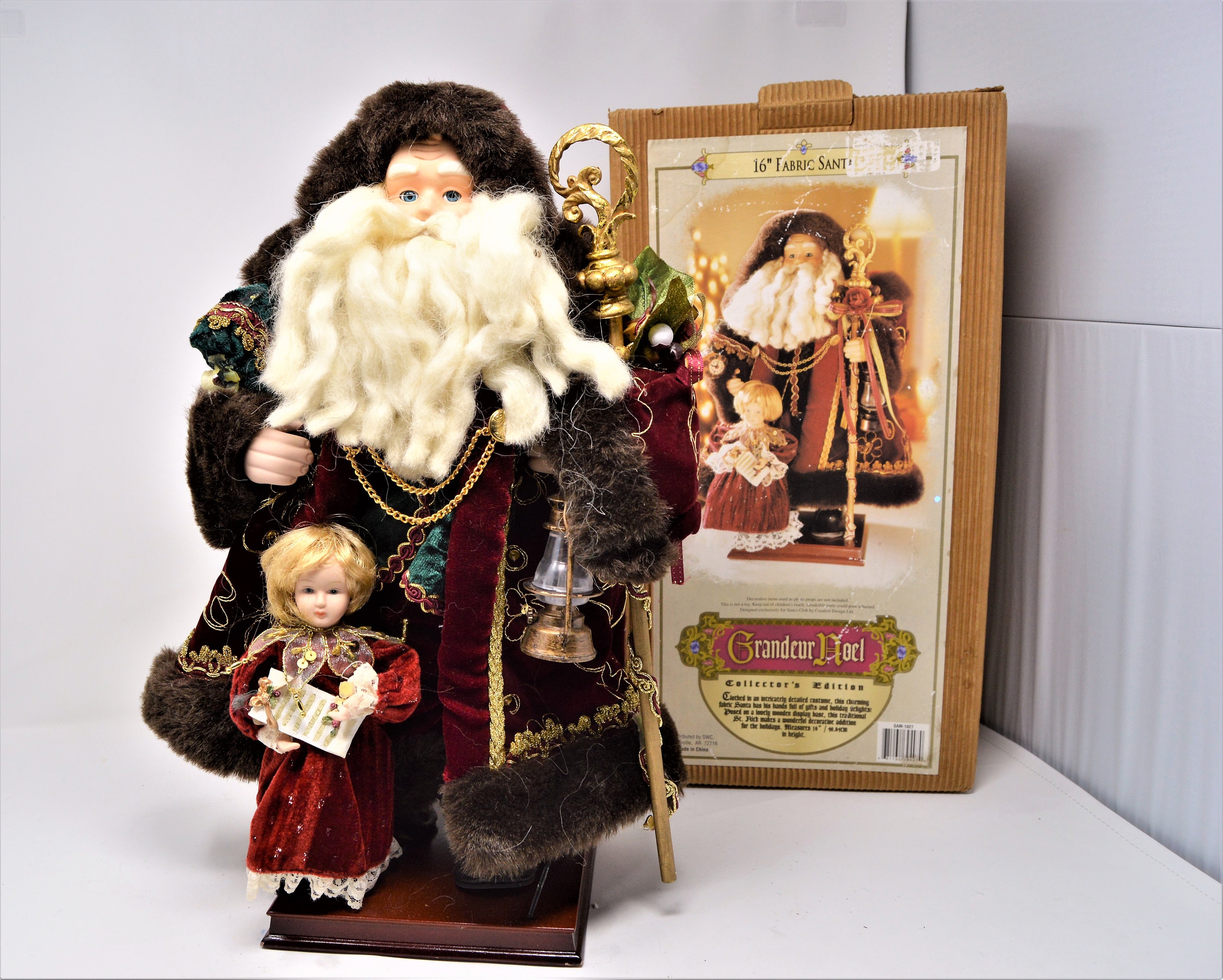 m*m様 ◆オークション◆アンリ人形　17㎝✰⋆【First Christmas Christmas Vtg 2001 Grandeour Noel Collector's Edition Fabric SANTA