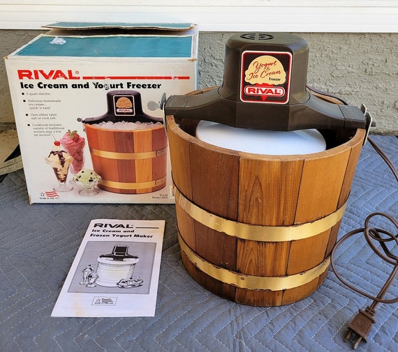 Vtg Rival 5 Qt Wooden Ice Cream & Yogurt Freezer Maker With Etsy