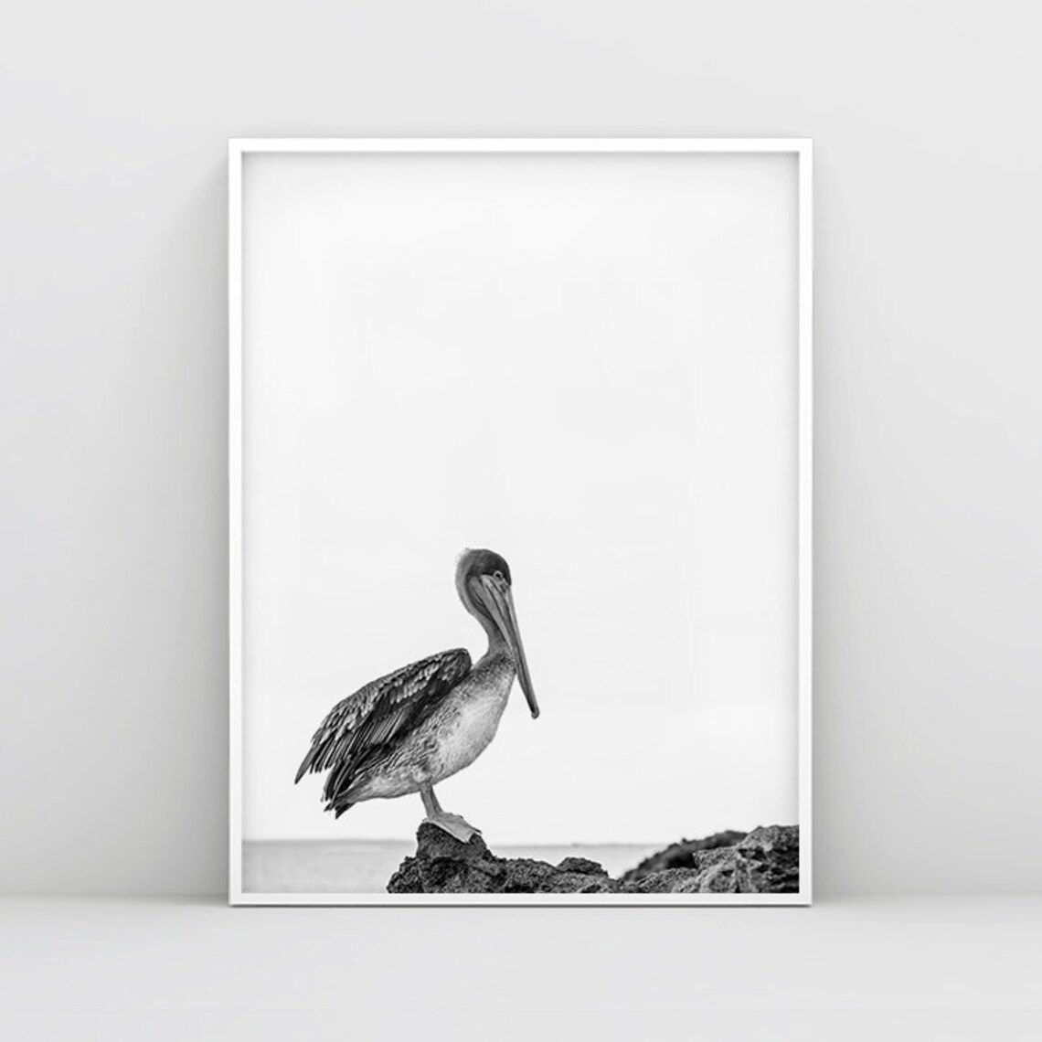 Black and White Pelican Wall Decor Pelican at the beach Bird Etsy