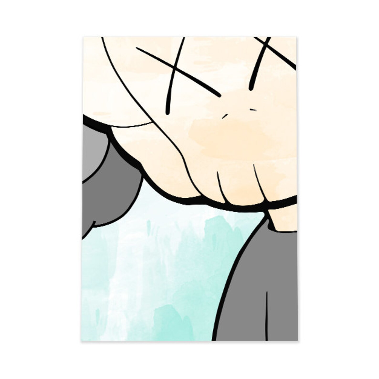 Kaws Art Print Kaws Kaw Kaws Poster Kaws Print Watercolor Etsy