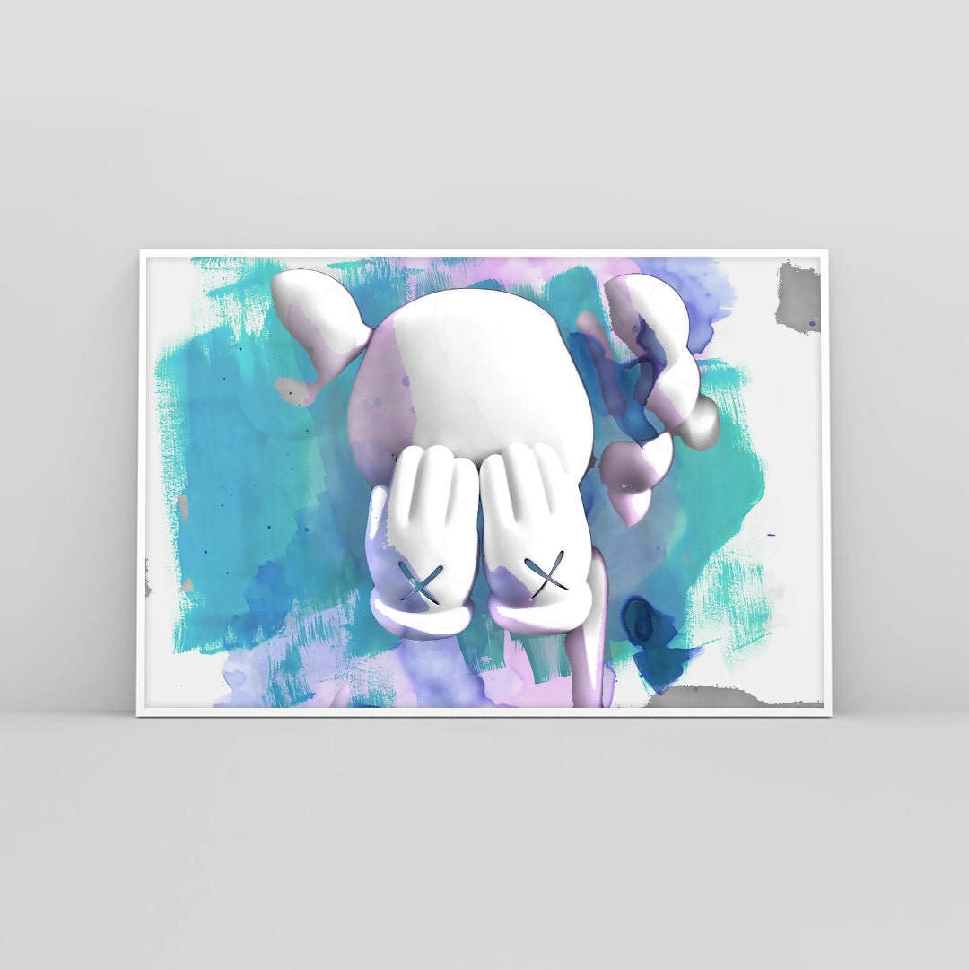 Kaw Kaws Art Print Kaws watercolor Kaws Poster Kaws Print Etsy