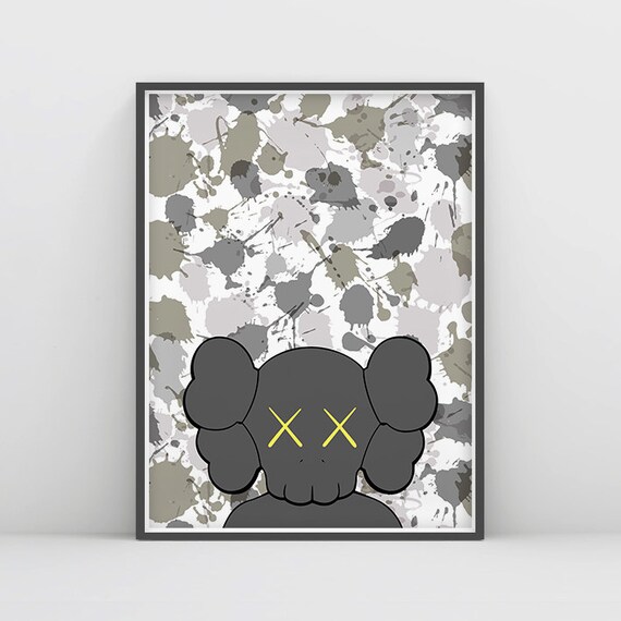 KAWS Art Kaws Art Prints Kaws Poster Camouflage Kaws Kaws Etsy