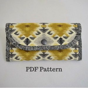 My Favorite Wallet III, padrão de costura em PDF para carteira com compartimentos para cartões, bolsos deslizantes, bolso com zíper. Carteira clutch bifold da KaysSewingStudio
