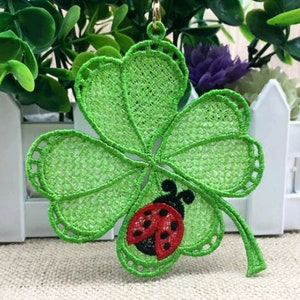 FSL St.Patricks Day, Shamrock - Free Standing Lace Machine Embroidery Designs Instant Download 4x4 hoop APE3282-004