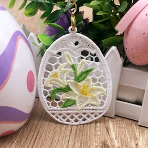 FSL イースターエッグ - フリースタンディングレースマシン刺繍デザイン 即時ダウンロード 4x4フープ APE3287-010