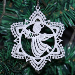 FSL スノーフレークオーナメント - フリースタンディングレースマシン刺繍デザイン 即時ダウンロード 4x4フープ APE3468-003