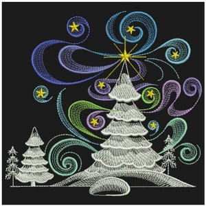Winter Wonderland Silhouette - Machine Embroidery Designs Instant Download 5x5 6x6 8x8 hoop APE3483-003