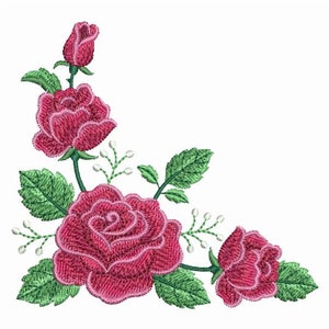 Romantic Roses - Machine Embroidery Designs Instant Download 4x4 5x5 hoop APE2463-004