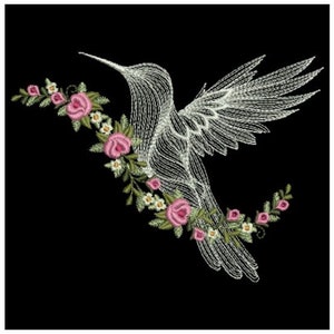 Hummingbird - The Beauty Of Whitework - Machine Embroidery Designs Instant Download 4x4 5x5 6x6 hoop APE3486-011