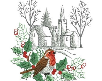 Winter For The Birds - Machine Embroidery Designs Instant Download 5x5 6x6 8x8 hoop APE2635-002