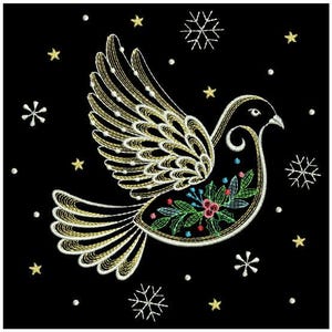 Birdie Bauble, Festive Feathered Friend, Holiday Avian Delight - Machine Embroidery Designs Instant Download 4x4 5x5 6x6 hoop SCA0397-009