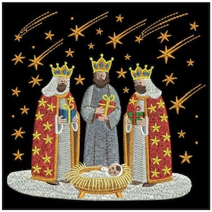 Wise Trio, Holy Trio, Three Kings - machineborduurontwerpen Instant Download 4 x 4 5 x 5 6 x 6 hoepel SCA1610-003