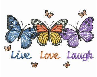 Amor a la vida, felicidad, momentos alegres - Diseños de bordado a máquina de descarga instantánea para bastidores de 4x4, 5x5 y 6x6 pulgadas (SCA1405-003)