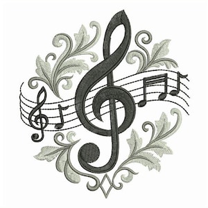 Líneas Melódicas, Armonía Musical, Ondas Sonoras - Diseños de Bordado a Máquina, Descarga Instantánea, Bastidor 4x4, 5x5, 6x6, SCA1003-010