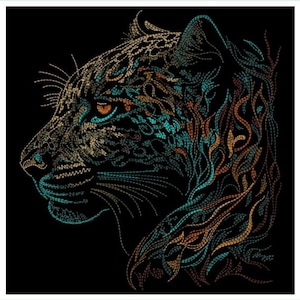 Leopard Portrait - Machine Embroidery Designs Instant Download 6x6 7x7 8x8 hoop SHE5535-005