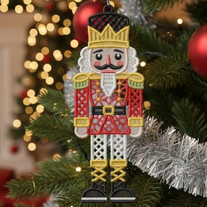 FSL Nutcracker  - Free Standing Lace Machine Embroidery Designs Instant Download 5x7 hoop SCA1267-010