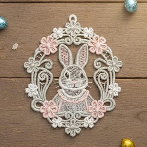FSL Frühling Hase - freistehende Spitze Maschinenstickerei Designs Instant Download 4x4 hoop SCA0254-007