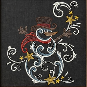 Snowman - The Magic Of Christmas - Machine Embroidery Designs Instant Download 5x5 6x6 8x8 hoop APE3393-09