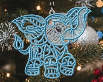 FSL Baby Elefant - freistehende Spitze Maschinenstickerei Designs Instant Download 4x4 hoop SCA0210-001